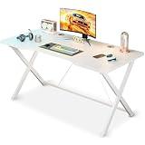 Gaming Table, Computer Table with Carbon Fiber Surface, Small Gaming Desk X Shap