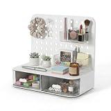 Slema Desk Storage & Pegboard Wall Organizer - White Mount or Stand Unit with 2 