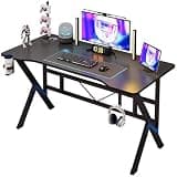 Gaming Table, K Shaped Computer Table with Carbon Fiber Surface, Desk Tables wit