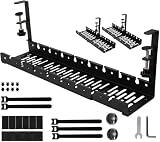 Under Desk Cable Management Tray, 2 in 1 Adjustable Length Computer Cable Rack N