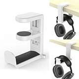 ToolHouse 360° Rotating Headphone Stand with Cable Clip Organizer - Adjustable C