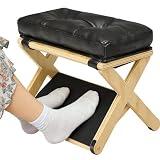 jjojcll Foot Rest for Under Desk at Work, Wooden Under Desk Footrest with Non-Sl