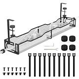 Under Desk Cable Management Tray Long 1 Pack A non drilling table cable basket f