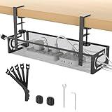 Under Desk Cable Management Tray, A non drilling table cable basket for storing 