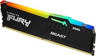 Kingston Technology Fury Beast RGB 16GB 5600MT/s DDR5 CL36 Desktop Memory Single Module | Infrared Sync Technology | AMD Expo | Plug N Play | KF556C36BBEA-16
