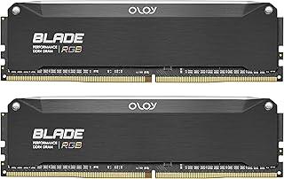 OLOy DDR4 RAM 16GB (2x8GB) Black Hairline Blade RGB 3200 MHz CL16 1.35V 288-Pin Desktop Gaming UDIMM (MD4U0832160BRKDA)