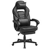 SONGMICS Office Chair, Gaming Chair, Adjustable, Telescopic Footrest, Rocker Mec