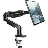 HUANUO FlowLift™ Single Monitor Arm, 13 to 32 Inch Monitor Mount, Fully Adjustab