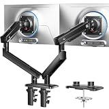 HUANUO FlowLift™ Pro Dual Monitor Arm for 13"–32" Screens, Dual Monitor Stand wi