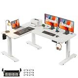 Utezena L Shaped Electric Standing Desk, Sit Stand Ergonomic Workstation